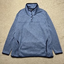 Eddie Bauer Fleece Sweatshirt Womens 2XL Blue 1/4 Button Up Outdoor Casual