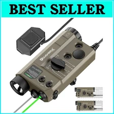 1200 Lumen Tactical Flashlight with Green and IR Laser for Rifles - Desert Tan