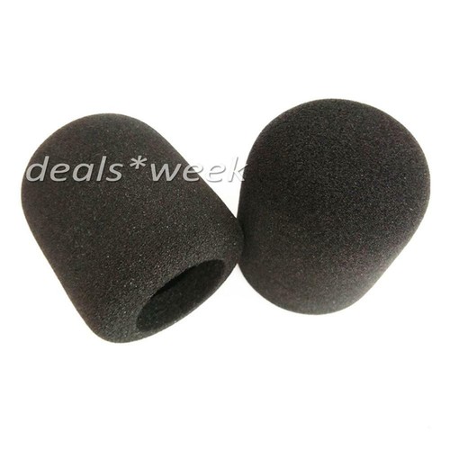 10er Set Handheld Mikrofon Windschutz Popschutz aus Schaumstoff Schwarz Neu - Bild 3 von 5