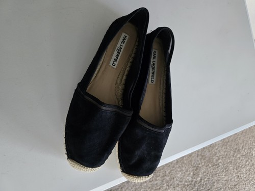 Karl Lagerfeld Paris Espadrilles Loafers 9M Women Black Comfort Shoes New - Picture 6 of 16