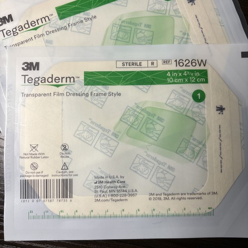 3M Tegaderm Film Sterile Transparent Frame 4" x 4.75" Dressing 1626W Exp. 4 - Picture 2 of 3