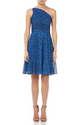 NEW HALSTON HERITAGE Ruched One-Shoulder PLEATED DRESS Size 10