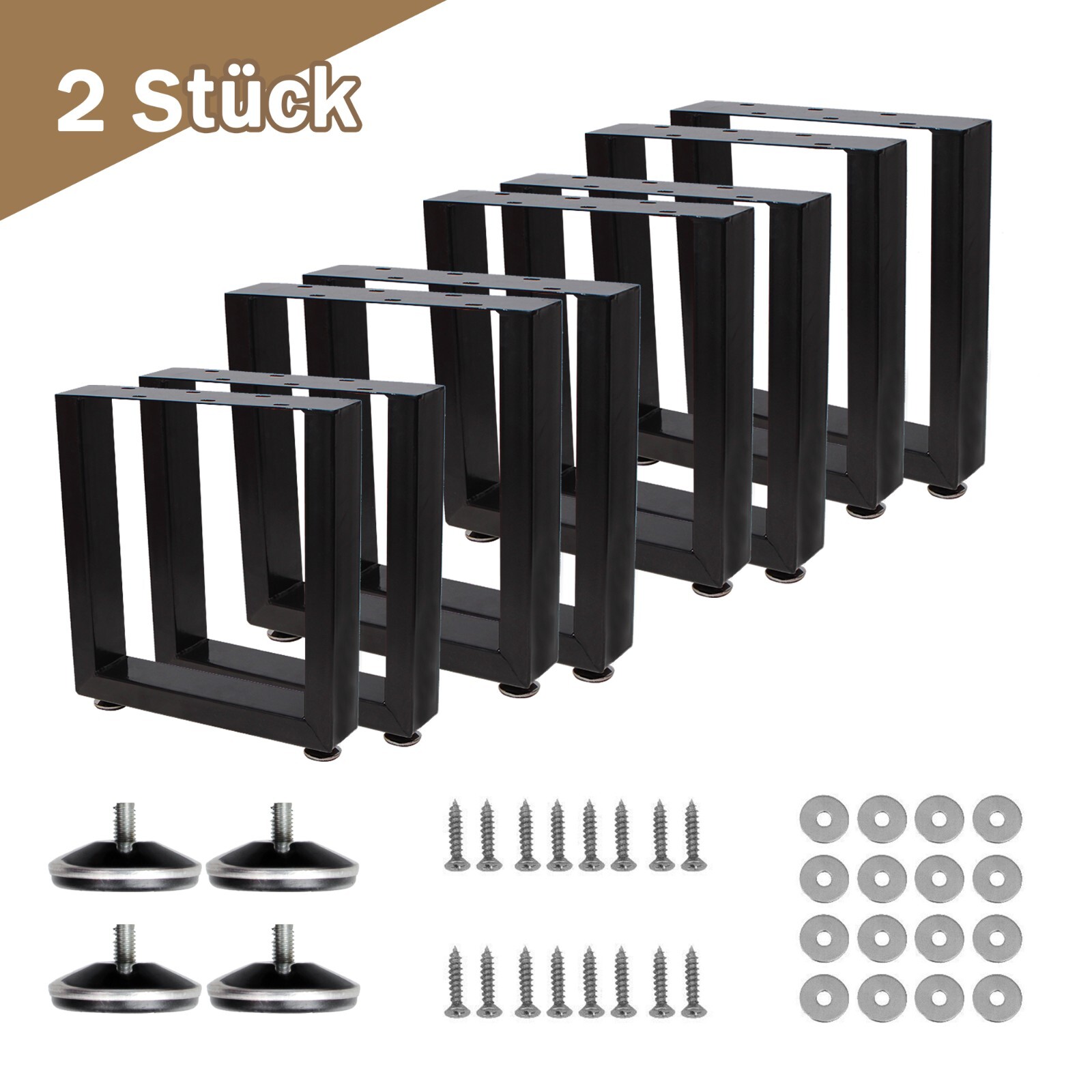 Set di 2 gambe per tavolo in acciaio design industriale