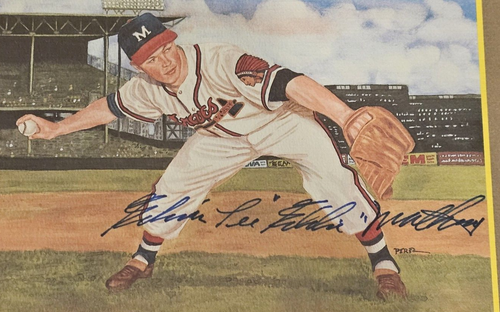 Rare EDDIE MATHEWS Signed FULL NAME Perez Steele GREAT MOMENTS Card-HOF-PSA - Picture 2 of 5