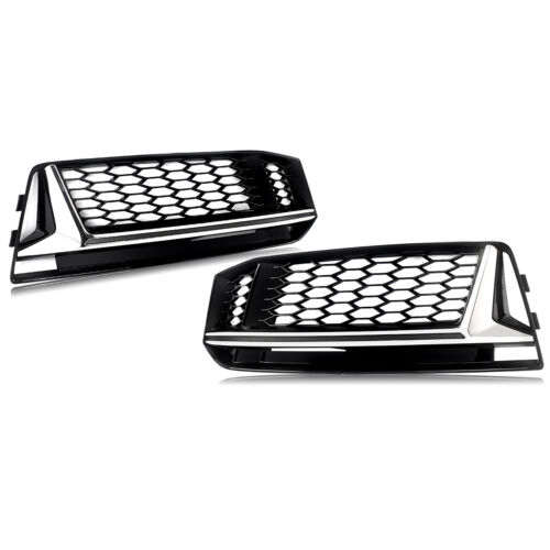 Parachoques delantero cromado + negro parrilla antiniebla para Audi A4 B9 S-Line S4 2016-18 - Imagen 8 de 14