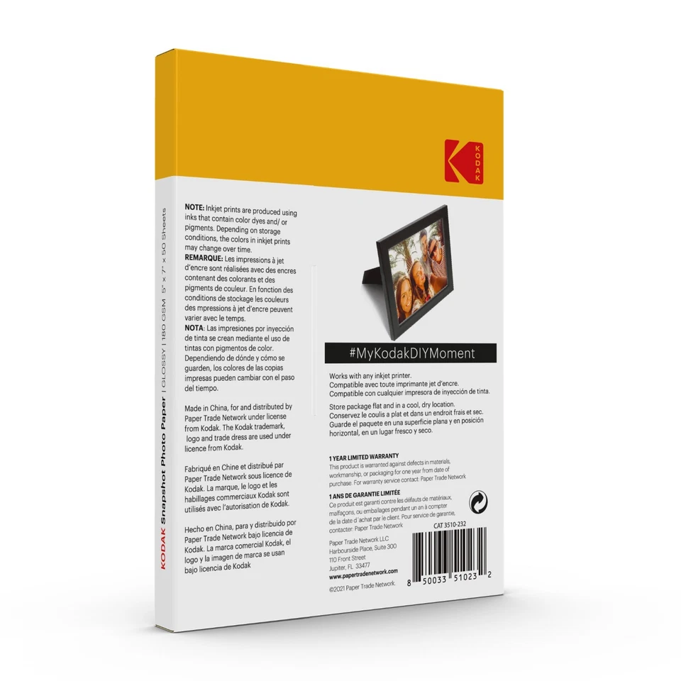 PHOTO PAPER KODAK Photo Paper Gloss 5 X 7 SNAPSHOT 50 count, 48lb. 180 g/m 2 - Image 2 of 4