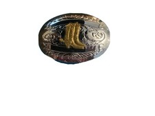 VINTAGE CHAMBERS BELT CO COWBOY BOOTS BELT BUCKLE PRE-OWNED