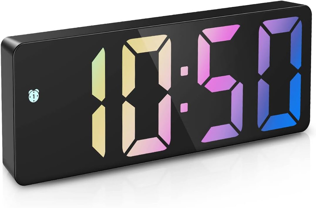 Large 6.5 Inch Digital Alarm Clock with Dual Power for Bedroom or Home