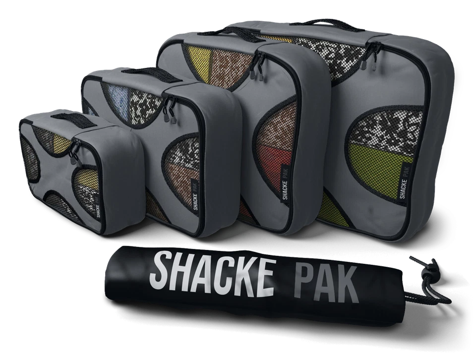 Shacke Pak - Juego de 4 cubos de embalaje - Organizadores de viaje con bolsa de lavandería Foto 2 de 4