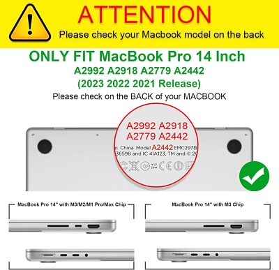 MacBook pro 14インチ 2021 管理番号3830 Case for MacBook Pro 14 Inch (2021-2026 Release) Snap On Hard