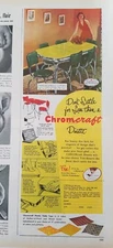 1952 chromcraft dinette kitchen table chairs Furniture red green ad
