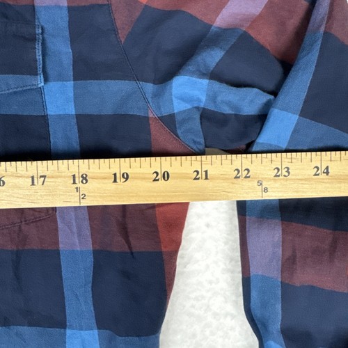 Travis Mathew Shirt Cotton Golf Flannel Button Up Long Sleeve Mens Blue/Red XL - Picture 7 of 9