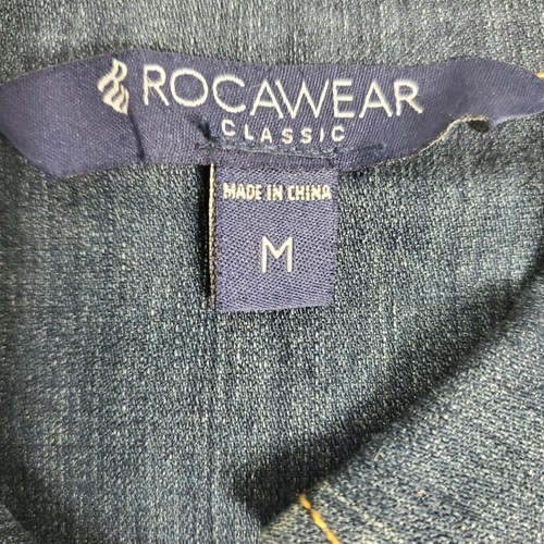 NWT Rocawear Jean Jacket Girls Medium Blue Dark Wash Denim Patches USA Flag Logo - Picture 9 of 10