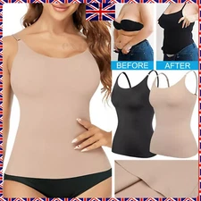 UK Women Tummy Control Body Shaper Cami Tops Compression Vest Slimming Shapewear