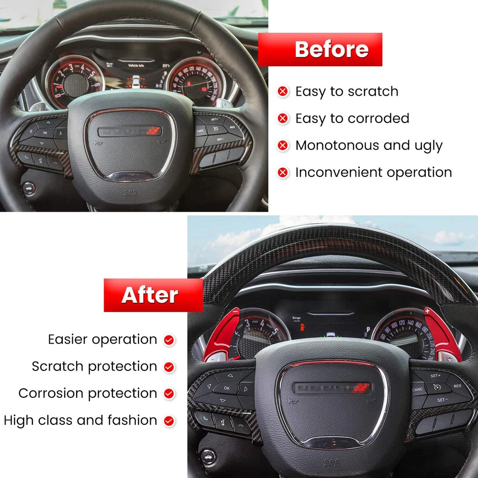 Pá de câmbio de volante para 2015-2020 Dodge Charger Challenger Durango RT - Imagem 3 de 4