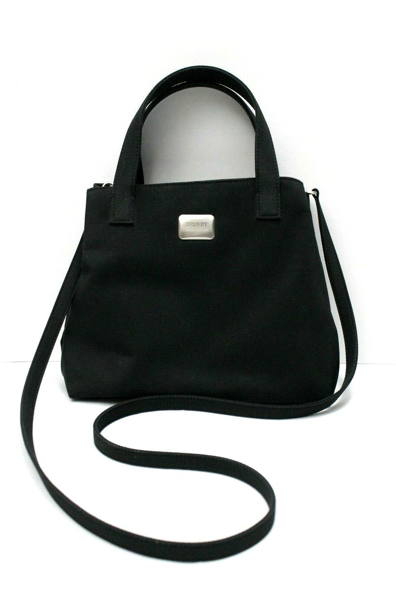 Vintage Black Nylon Esprit Medium Size Tote Purse With