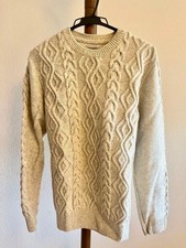 Barbour Beacon Gray Wool Cable Knit Sweater S Men's Fashion Excellent Condition