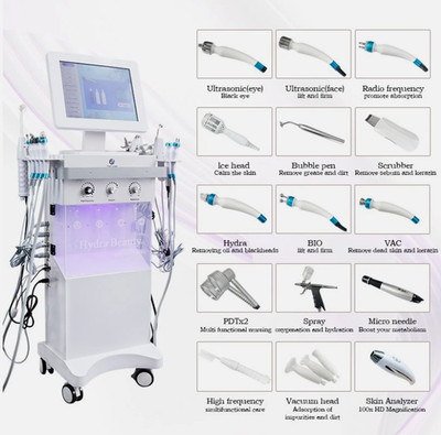 15 in1 Hydra Spa Facial Beauty Machine Hydro Dermabrasion Skin Cleaning Face