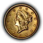 1851 $1 Liberty Head Gold Dollar - Mint Error Retained Cud - Type 1 - SKU-G6225
