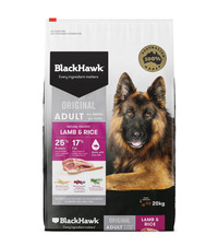 Black Hawk Dry Dog Food Adult Lamb and Rice 20kg - LONG EXP - FREE SHIPPING