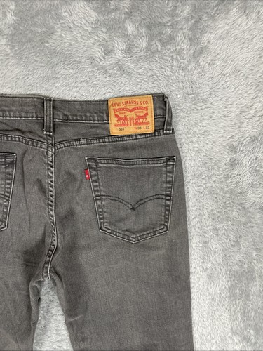 Levis 514 Jeans Mens 33 x 32* Gray/Charcoal Straight Fit Flex Denim Pants Casual - Picture 3 of 10