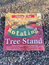 Holiday Time 24" Green Rotating Plastic Tree Stand With Plugs for Lights Tested