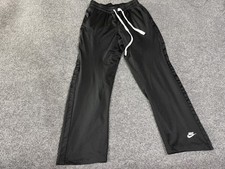 Nike Track Pants Mens Large Black Mesh Lined Straight Leg Athletic Running Gym