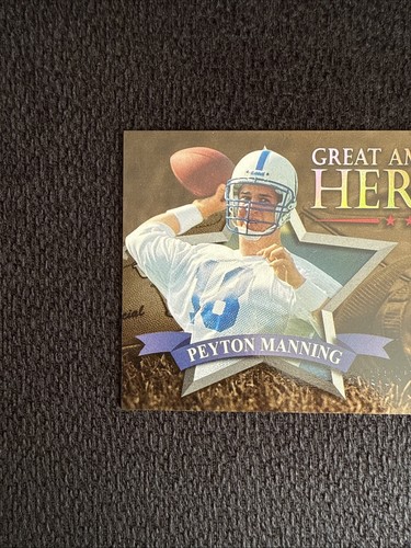 PEYTON MANNING COLTS 1998 Leaf Rookies & Stars Great American Heroes RC /2500 - Picture 2 of 6