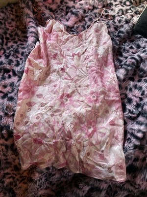 August Silk Pretty  In Pink Silk Floral Nightgown
