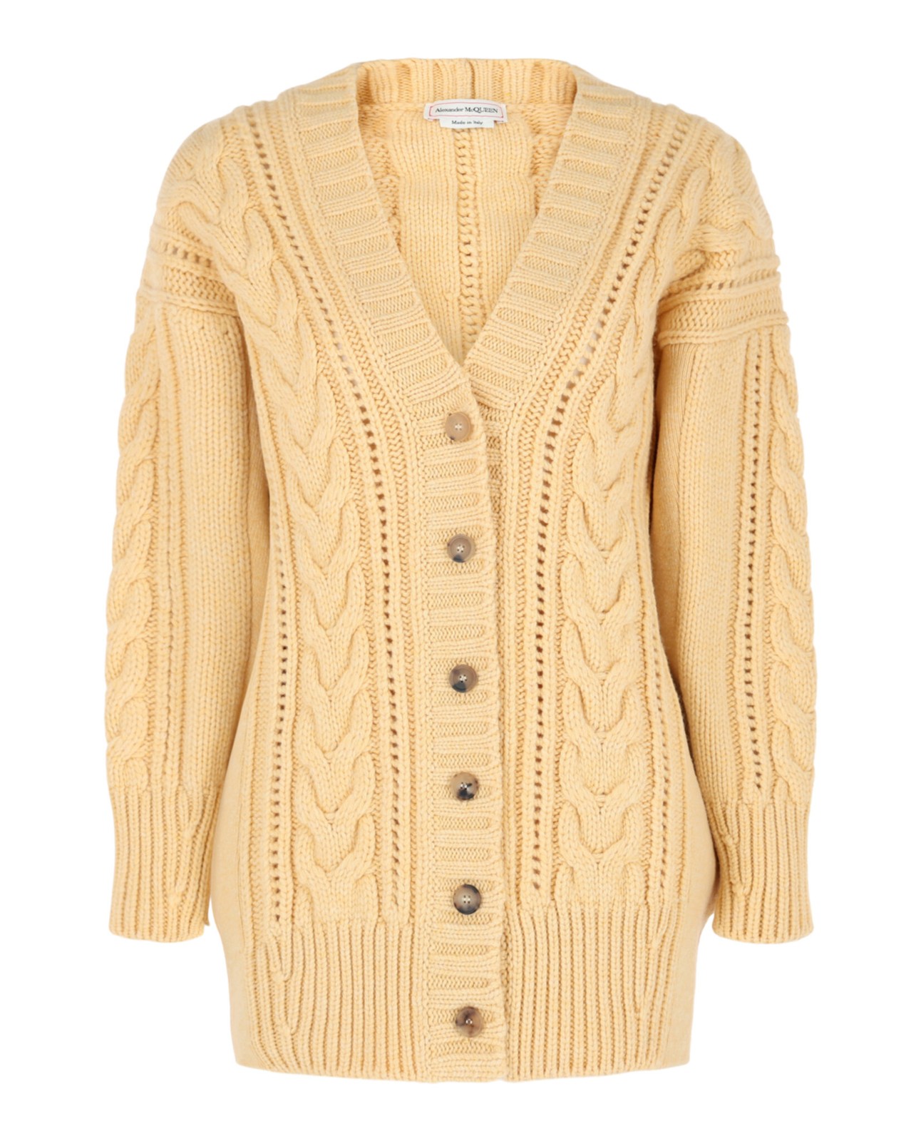 Alexander McQueen Womens Cable Knit Oversized Cardigan