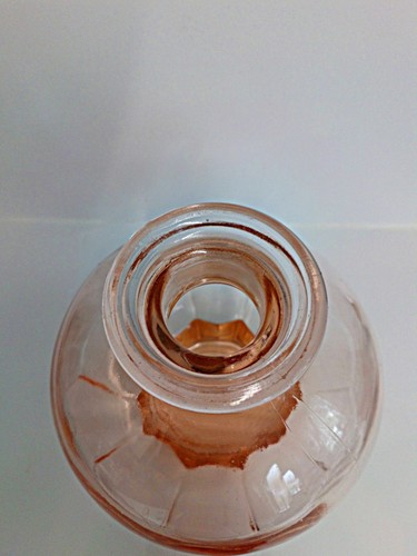 Lovely Vintage French Peach Glass Decanter with Flower shaped Stopper - Picture 5 of 7