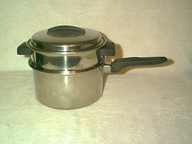 NICE FLINT ECHO 2 QT POT DOUBLE BOILER & LID STAINLESS STEEL RADIANT HEAT CORE