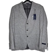 Stafford Men's Classic Fit Linen Blend Sport Coat Suit Jacket Size 42 Reg Gray