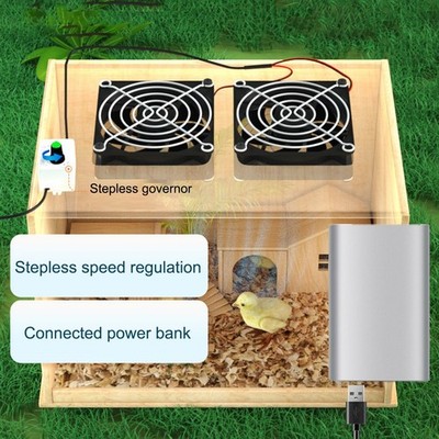 USB 5V verstellbarer Abluftventilator 8cm 44 CFM oder 12cm 68,45 CFM für Hühne