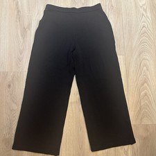 St. John Collection Black Santana Knit Pull On Straight Leg Pants Size 8 USA