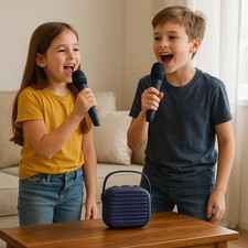 ERIHW KM02 Karaoke Machine Bluetooth Speaker 2 Wireless Microphones Set