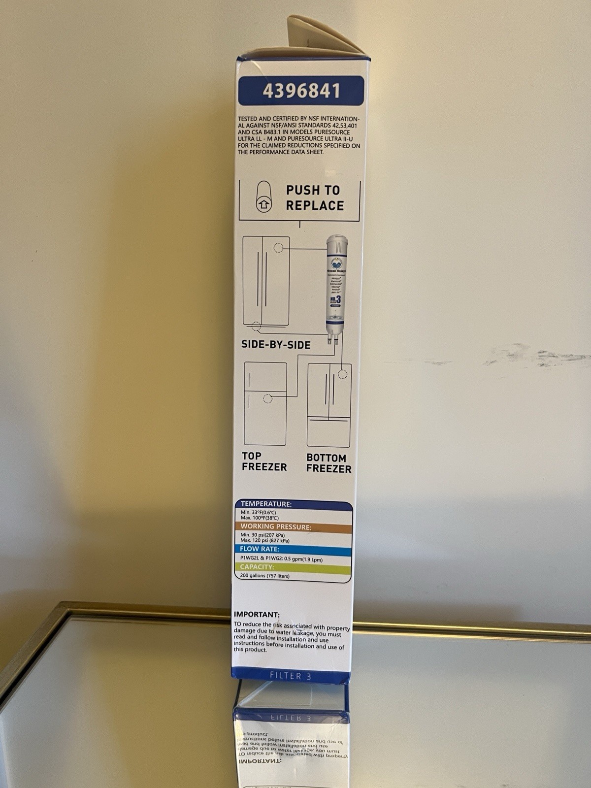 Ocean Gojeyi Refrigerator Water Filter No. 3 Filter 4396841 Brand New