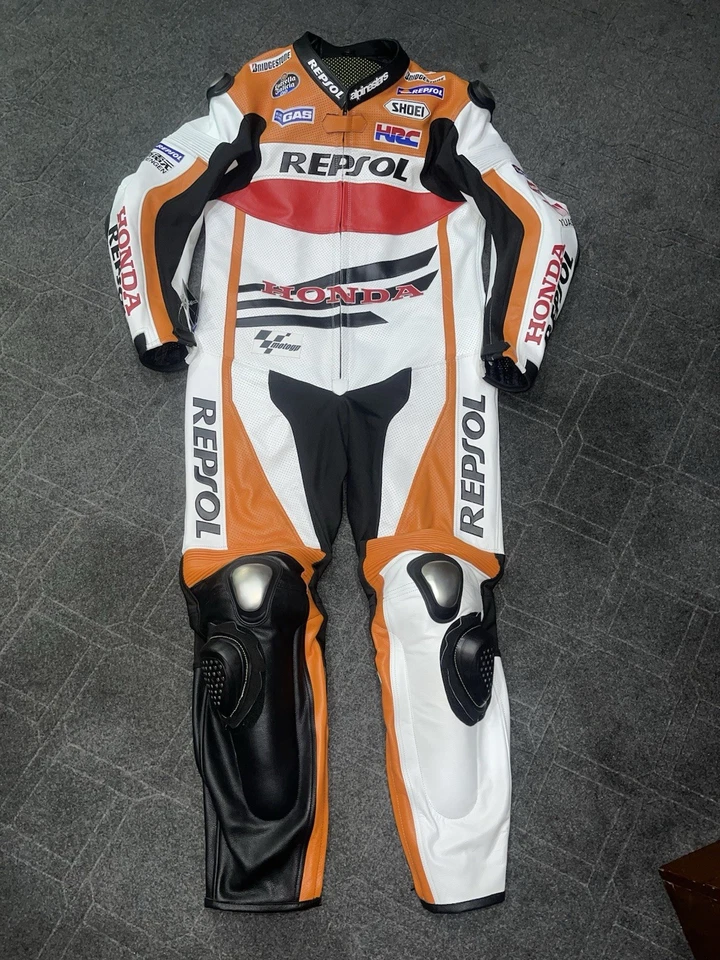NUEVO TRAJE DE CARRERAS HONDA REPSOL MOTO CUERO Traje de una pieza Vaca Foto 2 de 4
