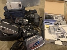lot of Mixed digital  Film cameras Cannon, Nikon , Olympus Casio, Jvc Handycam