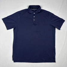 Greyson Polo Men's Medium Blue Performance Stretch Golf Shirt Brrr Casual EUC
