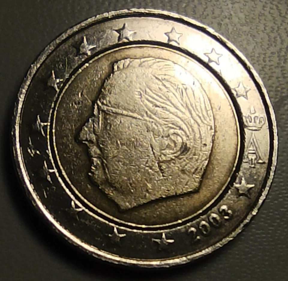 Pièce de Monnaie Belgique 2 Euro 2003 - Roi Albert II - décentré bomber rare - Photo 1/4