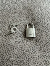 Louis Vuitton PadLock Shinny Silver Lock 2 Key Brass Authentic Number 315