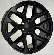 20 Matte Black Snowflake Wheels Set Of 4 Fits Chevy Silverado Tahoe Suburban