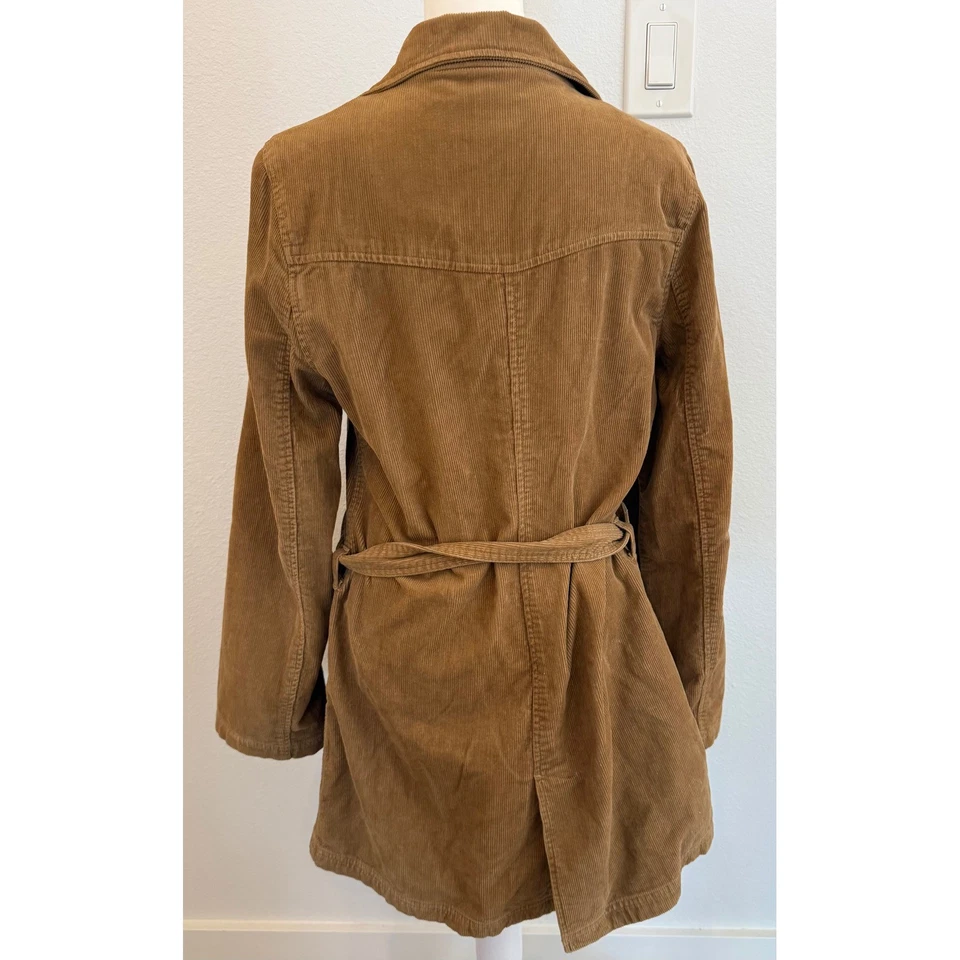 Gabardina De Colección Abercrombie Fitch Pana Doble Pecho Cinturón Camel Tostado S Foto 3 de 4