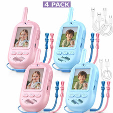 Video Walkie Talkies for Kids, 4 Pack Rechargeable Long Range Video Kids Walkies