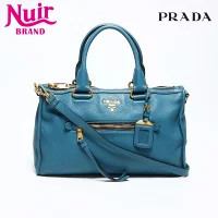 Prada Vitello Daino leather satchel Shoulder Bag Blue