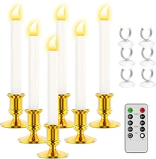 RONXS LED Window Candles with Timer, Flickering Flameless Taper Candles with Rem