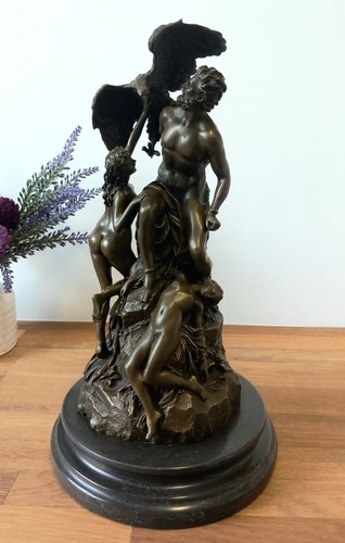 Bronzefigur Prometheus Gott Adler Titan Nymphen Bronze Skulptur Figur Deko Antik - 第 6/6 張圖片