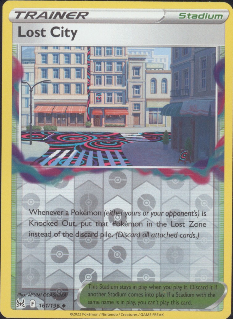 Lost City 161/196 Uncommon Lost Origin Pokemon Reverse Holo Near Mint