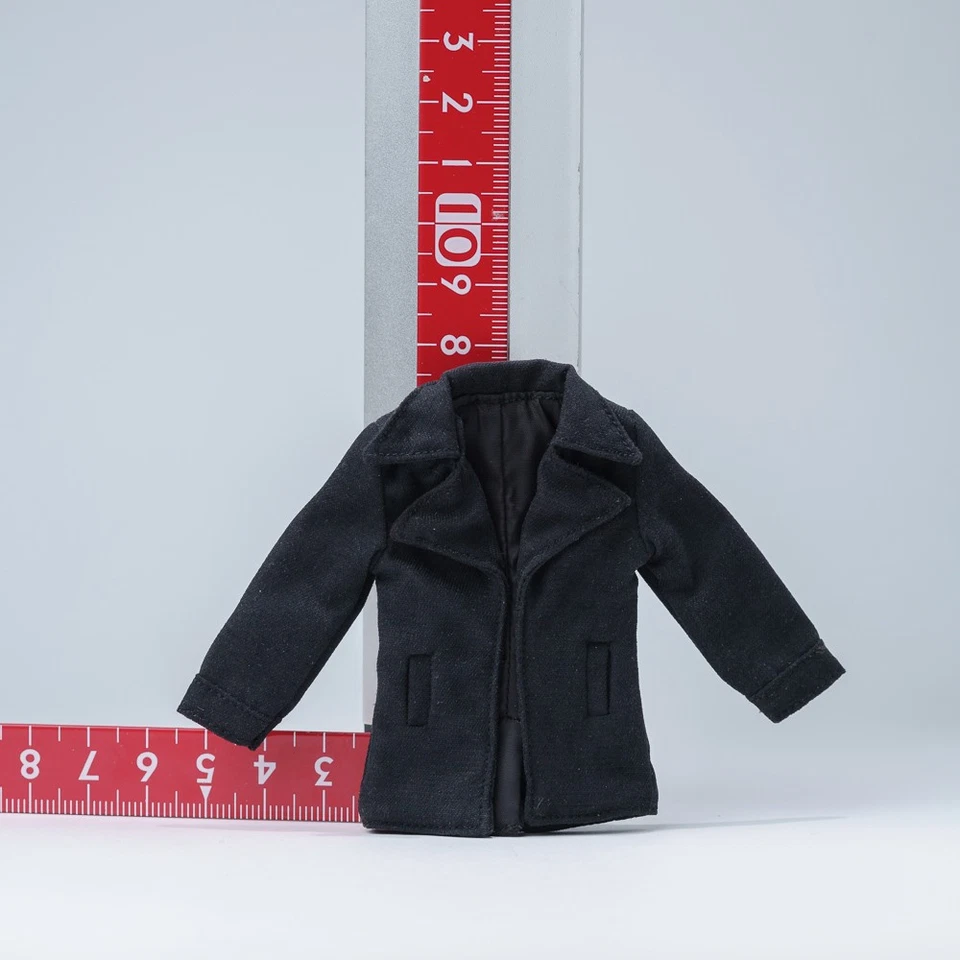 1/12 Camisa Cuello Alto Pantalones Tácticos Cortavientos Negro Conjunto Para Figura Masculina 6" Foto 4 de 4